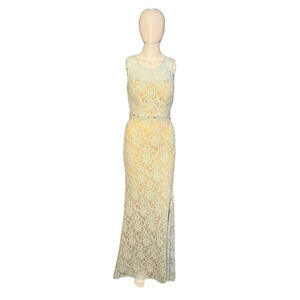 Jodi Kristopher Women's/Juniors Blue‎ Lace Beaded Mermaid Prom Dress Size 3